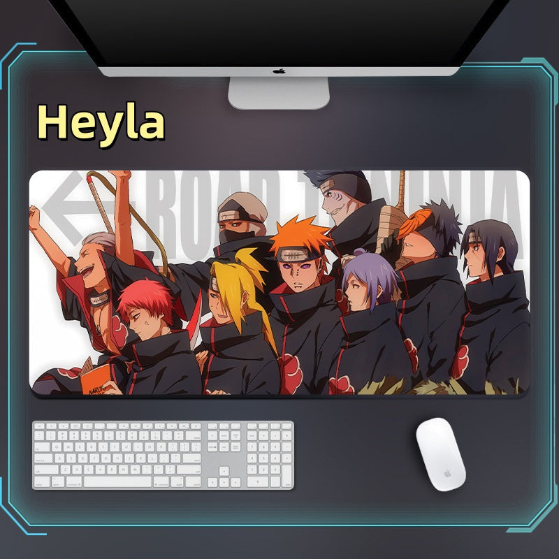 Heyla Extra-large anime cartoon game mouse pad, thickened desk pad with precise locking edge and anti-slip keyboard