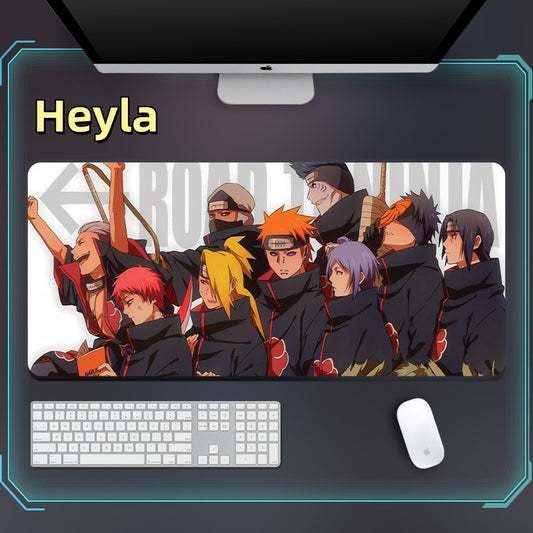 Heyla Extra-large anime cartoon game mouse pad, thickened desk pad with precise locking edge and anti-slip keyboard